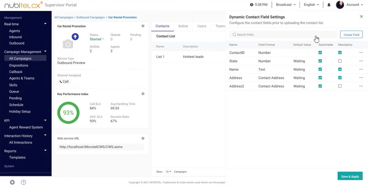 data filtering for outbound campaign