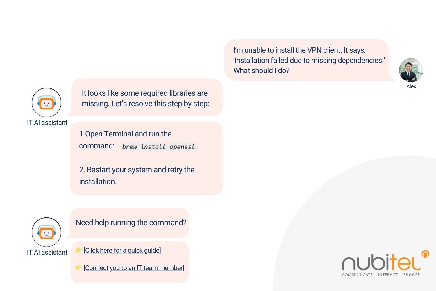 nubitel ai agents for IT support