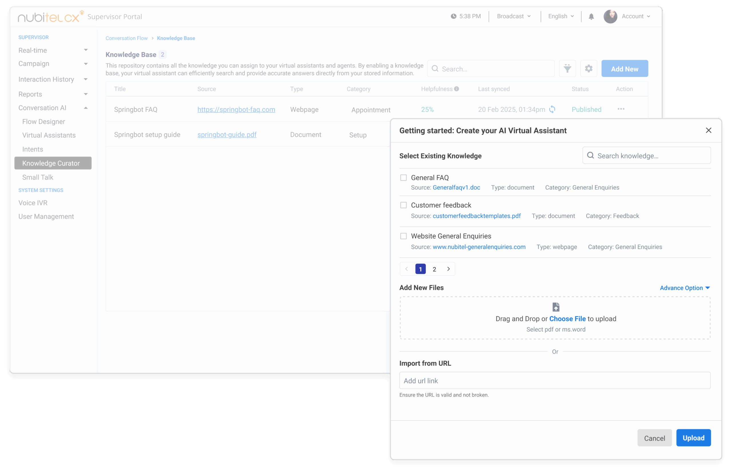 Knowledge Curator Management