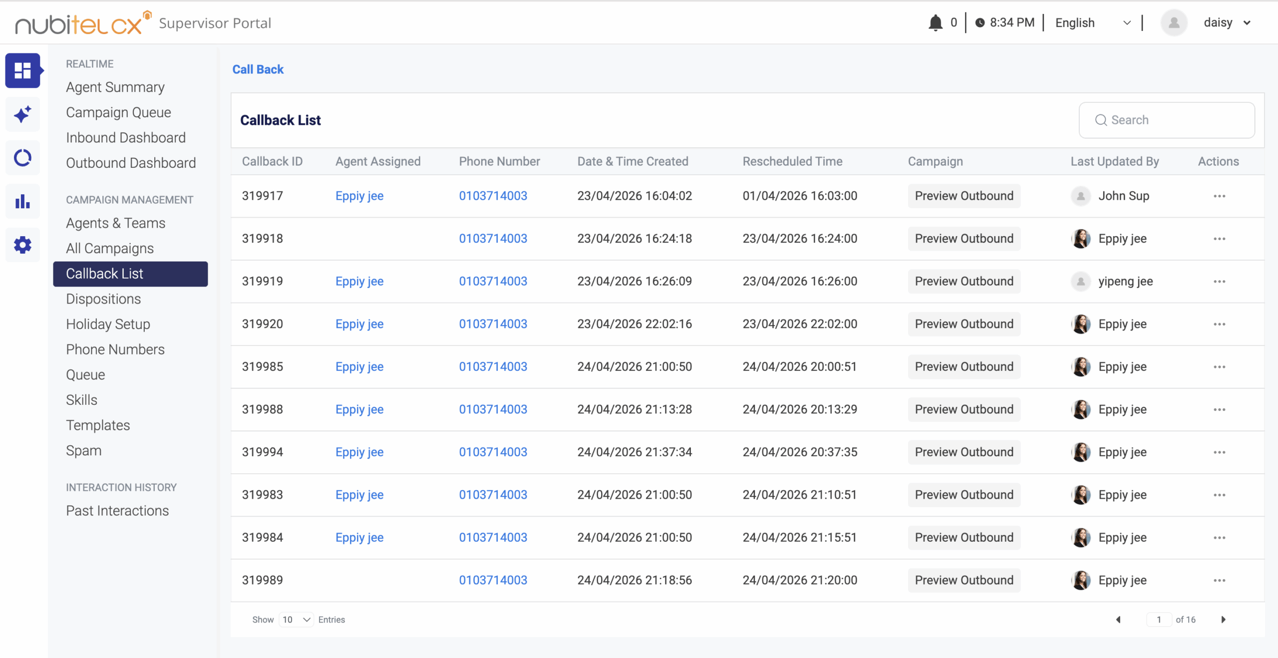callback-management